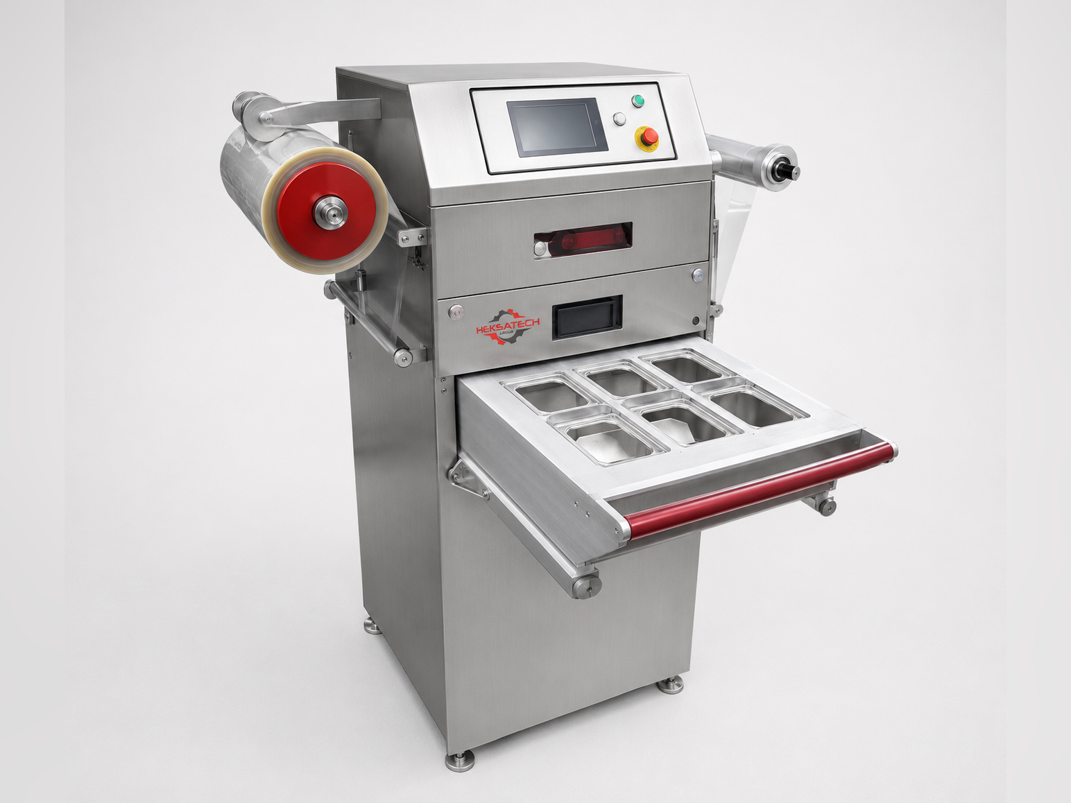 HEKSATECH yarı otomatik tabak kapatma makinesi